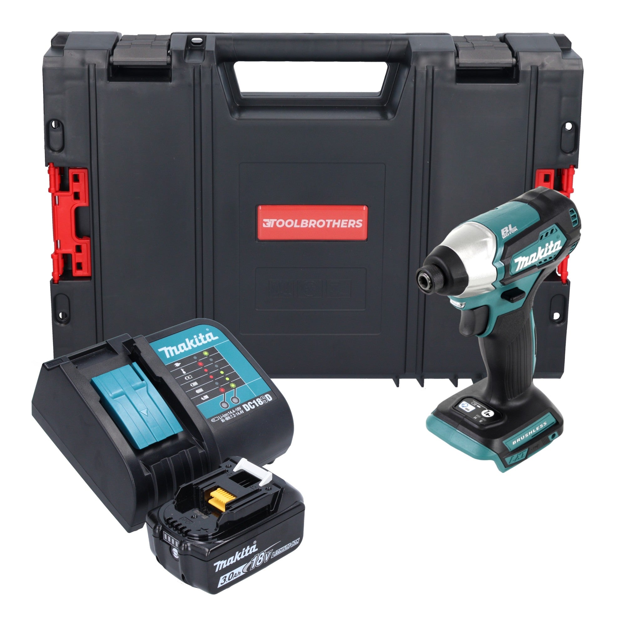 Makita DTD 155 SF1J R Akku Schlagschrauber 18V 140Nm Brushless 1x Akku 3 0 Ah Ladegeraet RHINO 0 - toolbrothers