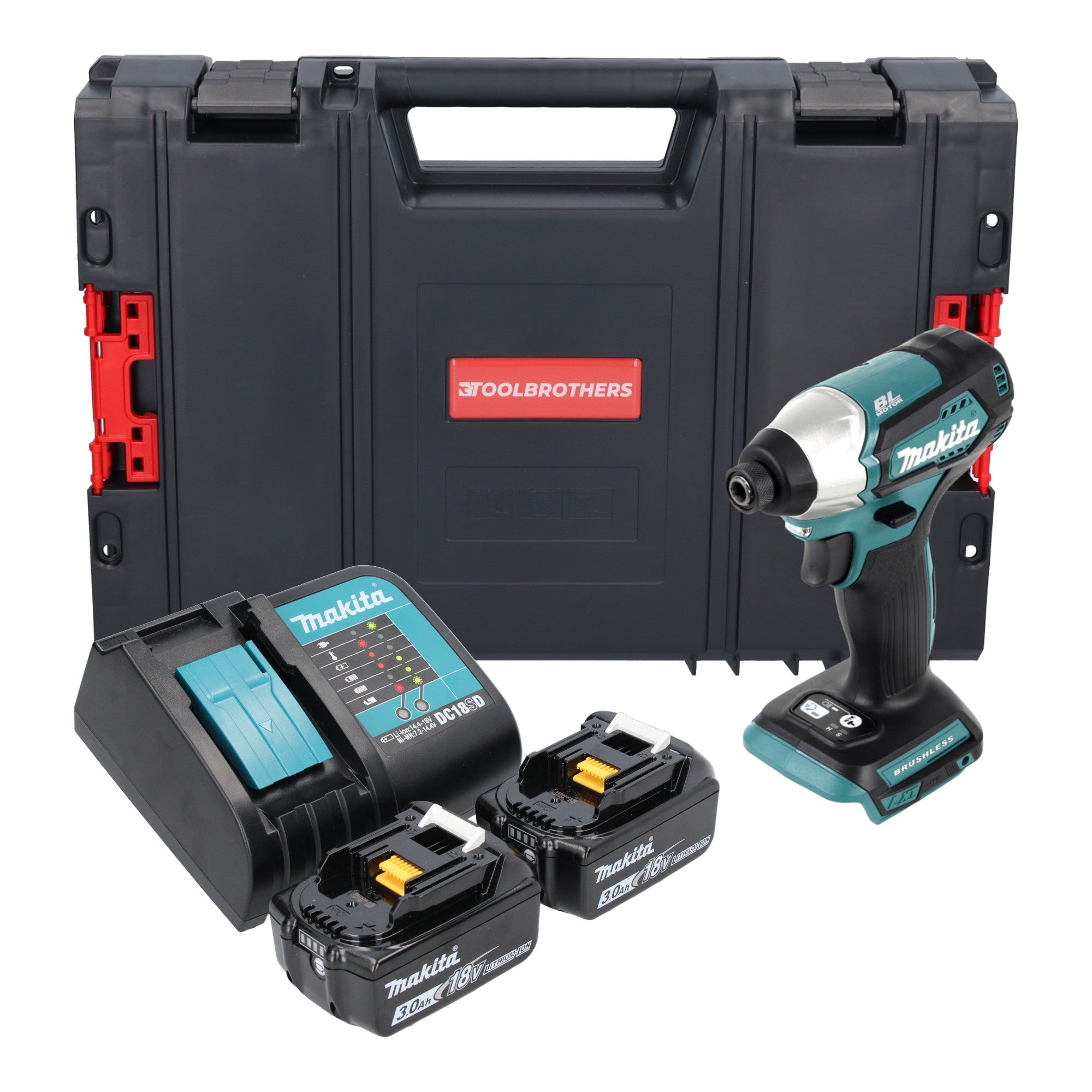 Makita DTD 155 SFJ R Akku Schlagschrauber 18V 140Nm Brushless 2x Akku 3 0 Ah Ladegeraet RHINO 0 - toolbrothers