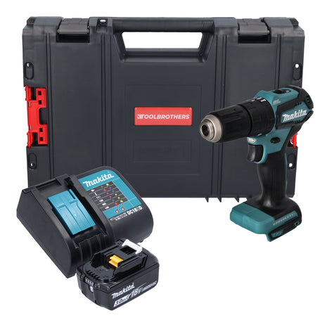 Makita DHP 483 SF1J-R taladro percutor inalámbrico 18 V 40Nm + 1x batería 3,0 Ah + cargador + RHINO