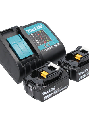 Makita DHP 489 SFJ-R perceuse à percussion sans fil 18 V 73 Nm sans balai + 2x batteries 3,0 Ah + chargeur + RHINO