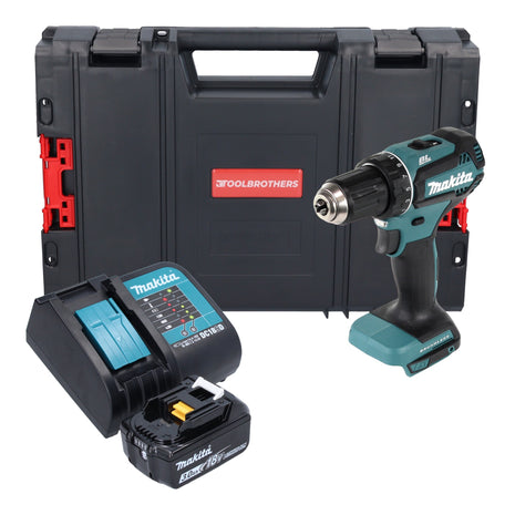 Makita DDF 485 SF1J-R Perceuse-visseuse sans fil 18 V 50 Nm Brushless + 1x batterie 3,0 Ah + chargeur + RHINO