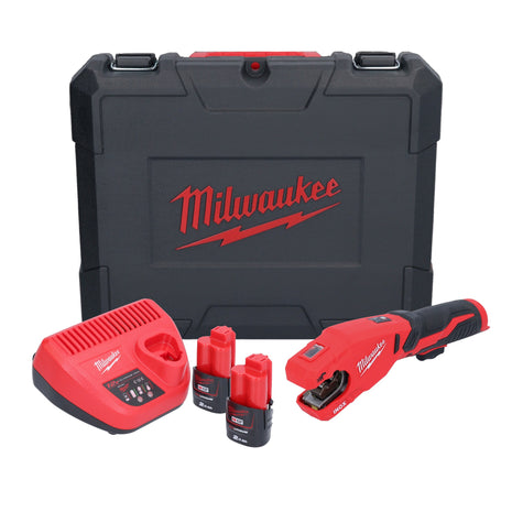 Milwaukee M12 PCSS-202C Akku Edelstahl Rohrabschneider 12 V ( 4933479242 ) 12 - 28 mm + 2x Akku 2,0 Ah + Ladegerät + Koffer