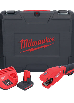 Coupe-tube en acier inoxydable sur batterie Milwaukee M12 PCSS-501C 12 V 12 - 28 mm + 1x batterie 5,0 Ah + chargeur + mallette