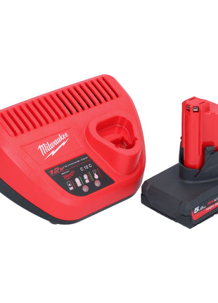 Coupe-tube en acier inoxydable sur batterie Milwaukee M12 PCSS-501C 12 V 12 - 28 mm + 1x batterie 5,0 Ah + chargeur + mallette