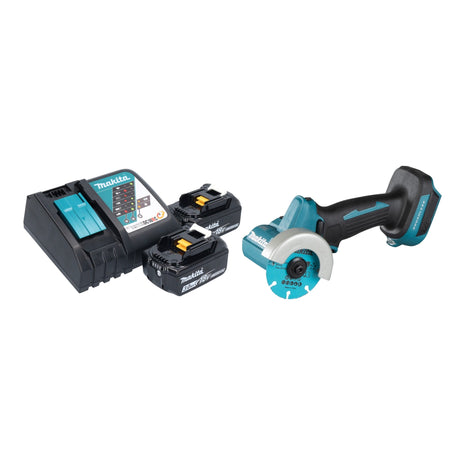 Amoladora angular a batería Makita DMC 300 RF 18 V 76 mm sin escobillas + 2x baterías 3,0 Ah + cargador