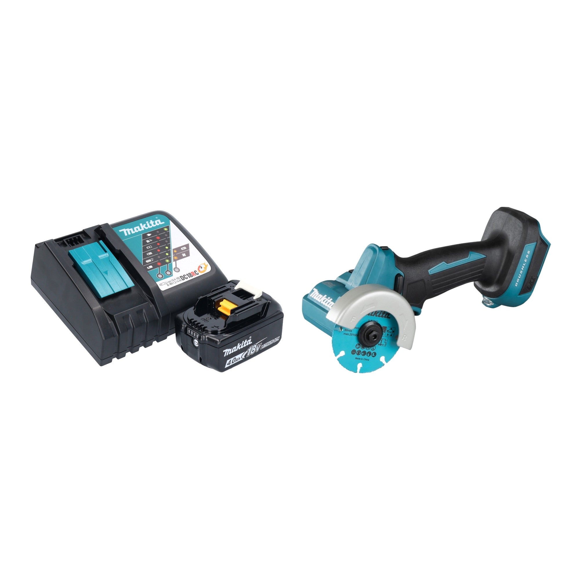 Makita DMC 300 RM1 Akku Winkelschleifer 18 V 76 mm Brushless 1x Akku 4 0 Ah Ladegeraet 0 - toolbrothers