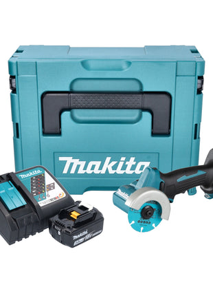 Amoladora angular a batería Makita DMC 300 RF1J 18 V 76 mm sin escobillas + 1x batería 3,0 Ah + cargador + Makpac