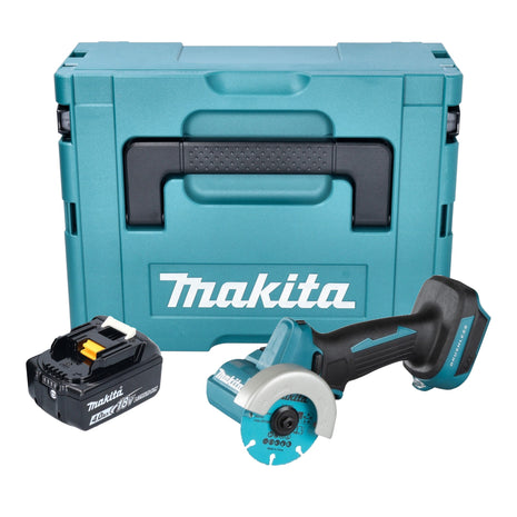 Amoladora angular a batería Makita DMC 300 M1J 18 V 76 mm sin escobillas + 1x batería 4,0 Ah + Makpac - sin cargador