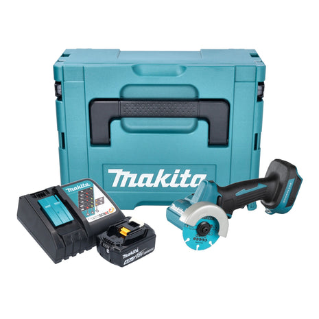 Makita DMC 300 RM1J akumulatorowa szlifierka kątowa 18 V 76 mm bezszczotkowa + 1x akumulator 4,0 Ah + ładowarka + Makpac