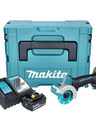 Amoladora angular a batería Makita DMC 300 RG1J 18 V 76 mm sin escobillas + 1x batería 6,0 Ah + cargador + Makpac