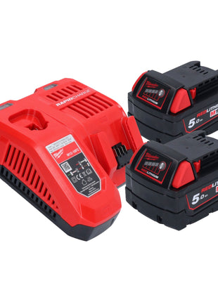 Martillo combinado a batería Milwaukee M18 FHX-502 18 V 2,5 J SDS-Plus sin escobillas + 2x baterías 5,0 Ah + cargador