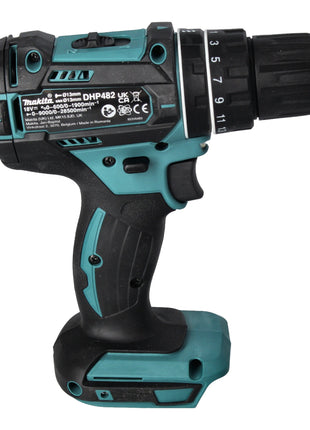 Makita DHP 482 SFJ-R Akku Schlagbohrschrauber 18 V 62 Nm + 2x Akku 3,0 Ah + Ladegerät + RHINO