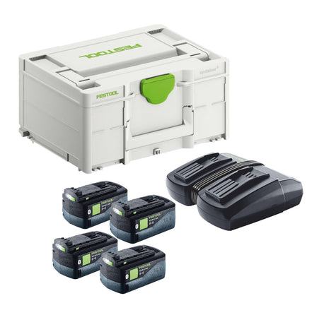 Festool Energy Set SYS 18V 4x5.0/TCL 6 DUO (577709) 4x batería 5.0 Ah + cargador TCL 6 DUO + ​​systainer