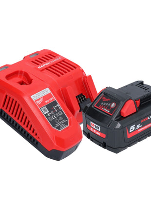 Milwaukee M18 FBTS75-551X Akku Bandschleifer 18 V 75 x 457 mm Brushless + 1x Akku 5,5 Ah + Ladegerät + HD Box