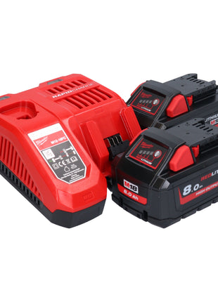 Milwaukee M18 FBTS75-802X akumulatorowa szlifierka taśmowa 18 V 75 x 457 mm bezszczotkowa + 2x akumulator 8,0 Ah + ładowarka + skrzynka HD