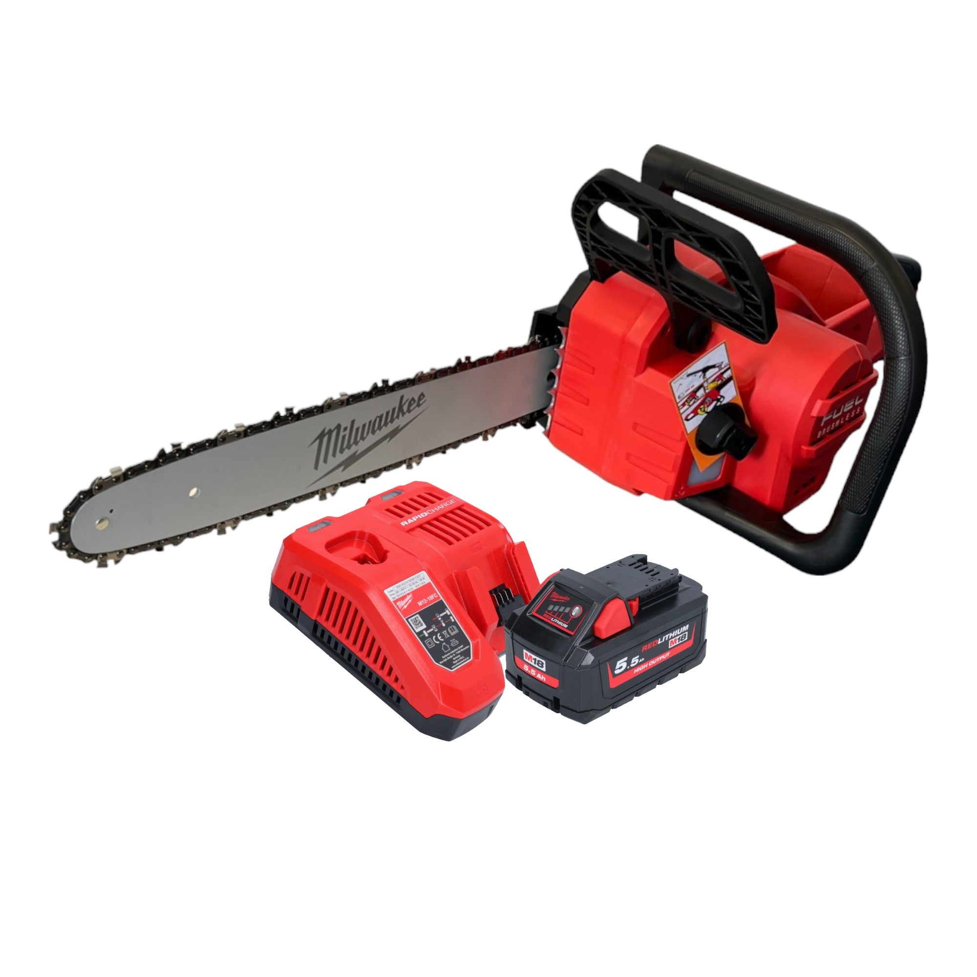 Milwaukee M18 FCHS 551 Akku Kettensaege 18 V 40 cm Brushless 1x Akku 5 5 Ah Ladegeraet 0 - toolbrothers