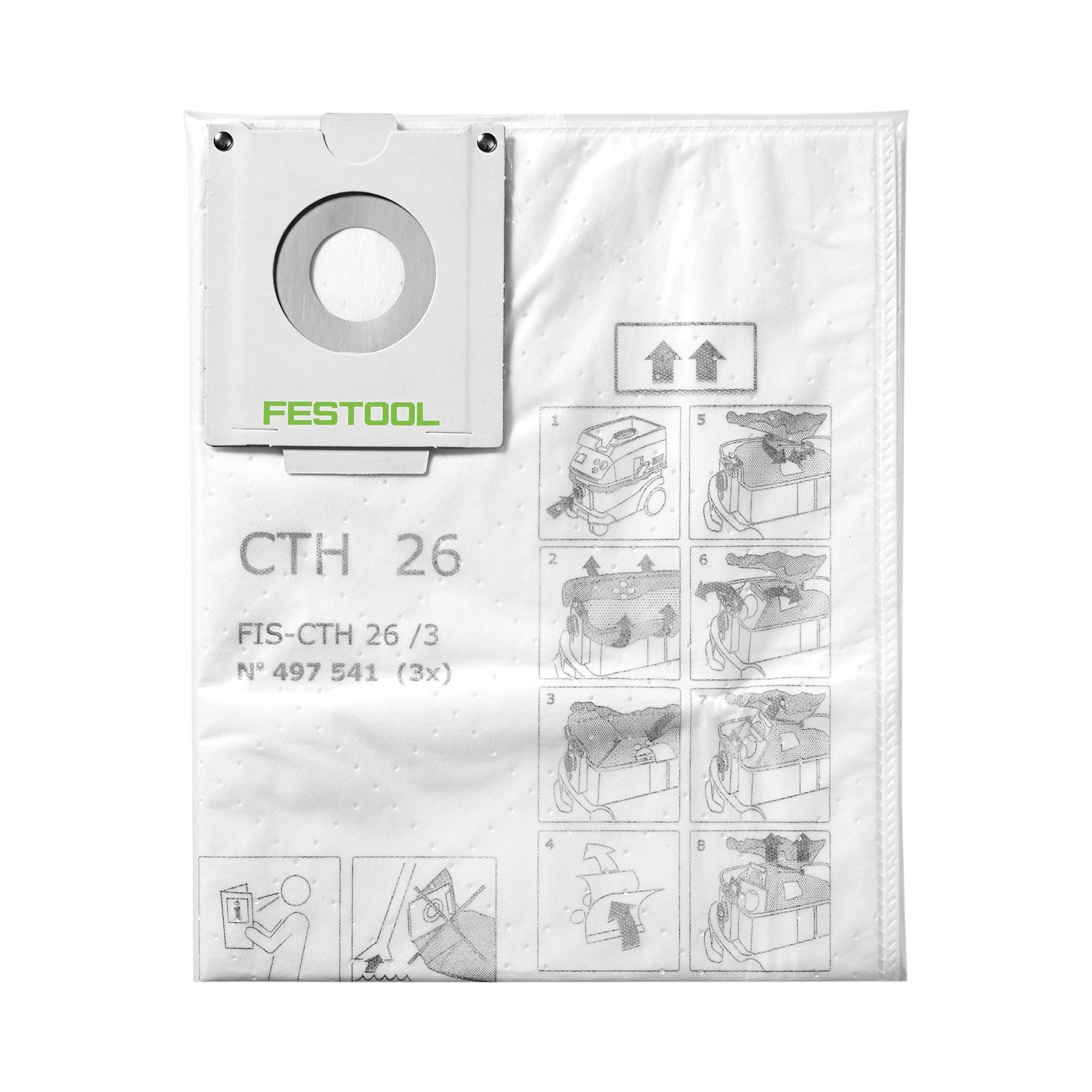 Festool FIS CTH 48 3 Sicherheits Filtersack 6 Stk Staubklasse H 2x 497542 fuer Absaugmobil CTH 48 1 - toolbrothers