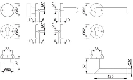 HOPPE Rosettengarnitur Amsterdam E58/42H/42HKVS/1400 Edelstahl F69 ( 3000203117 )