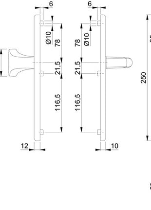 HOPPE Schutzgarnitur London 61G/2221/2210/113 Aluminium F2 ( 3000209033 )