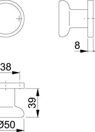 HOPPE Türknopf 54/11 Aluminium F1 ( 3000252022 )