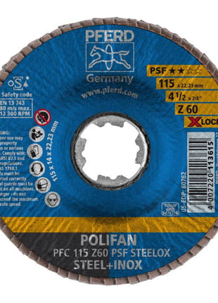 PFERD Fächerscheibe X-LOCK PSF Z STEELOX Ø 125 mm Körnung 60 konisch ( 4000840253 )