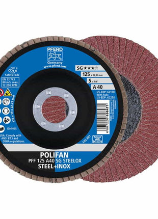 Arandela dentada PFERD POLIFAN A SG STEELOX Ø 115 mm grano 80 plana (4000841552)