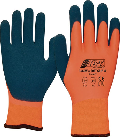 Guantes de protección contra el frío NITRAS SOFT GRIP W talla 9 naranja/azul oscuro (8000235057)