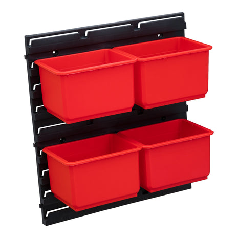 Qbrick System Container Set No. 1 Parete dell'officina 39 x 35 cm con 4 contenitori per le valigette System ONE e System TWO