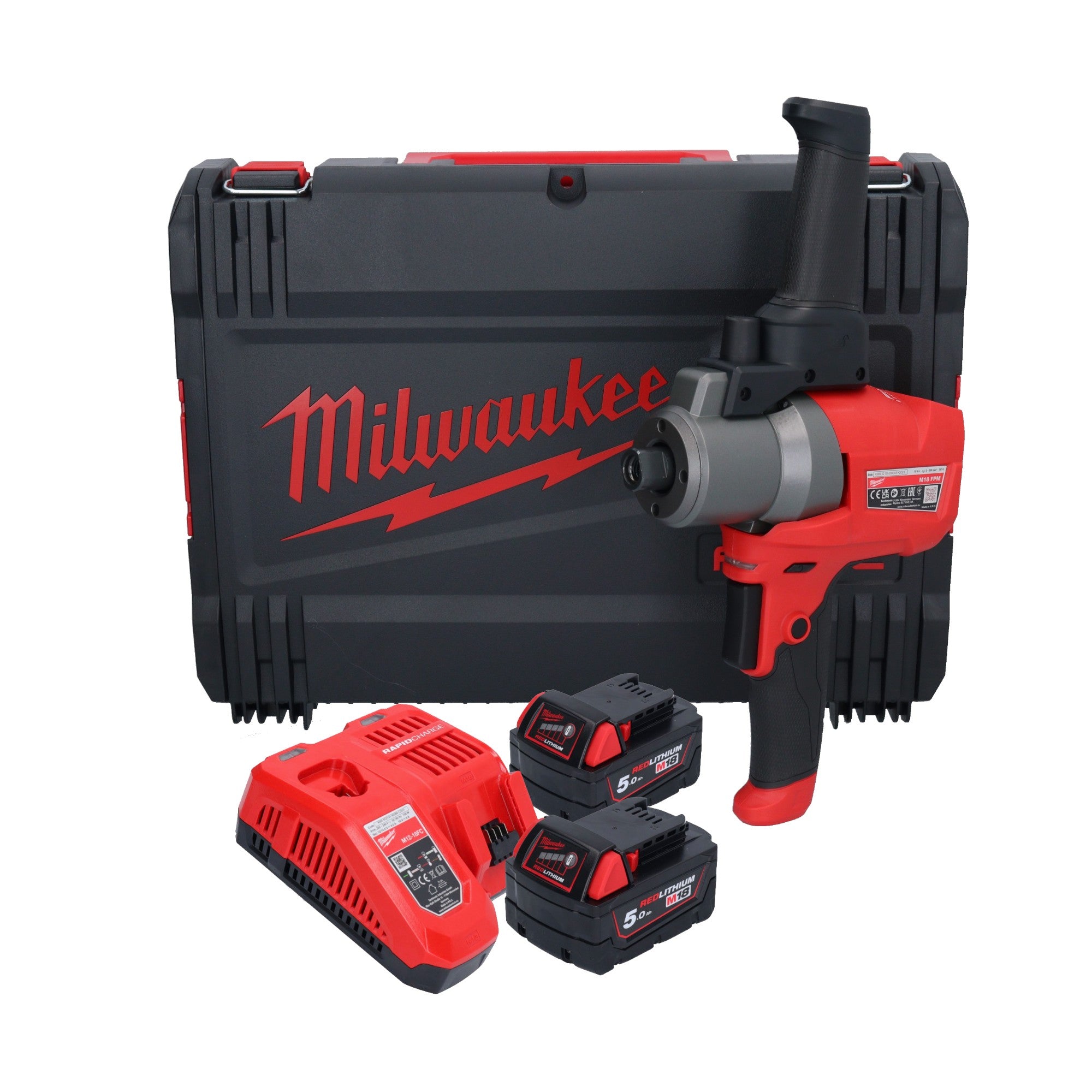 Milwaukee M18 FPM 502X Akku Ruehrgeraet 18 V 20 l Brushless 2x Akku 5 0 Ah Ladegeraet HD Box 0 - toolbrothers