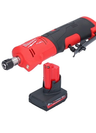 Milwaukee M12 FDGS-501 Akku Geradschleifer 12 V 6 / 8 mm Brushless + 1x Akku 5,0 Ah - ohne Ladegerät