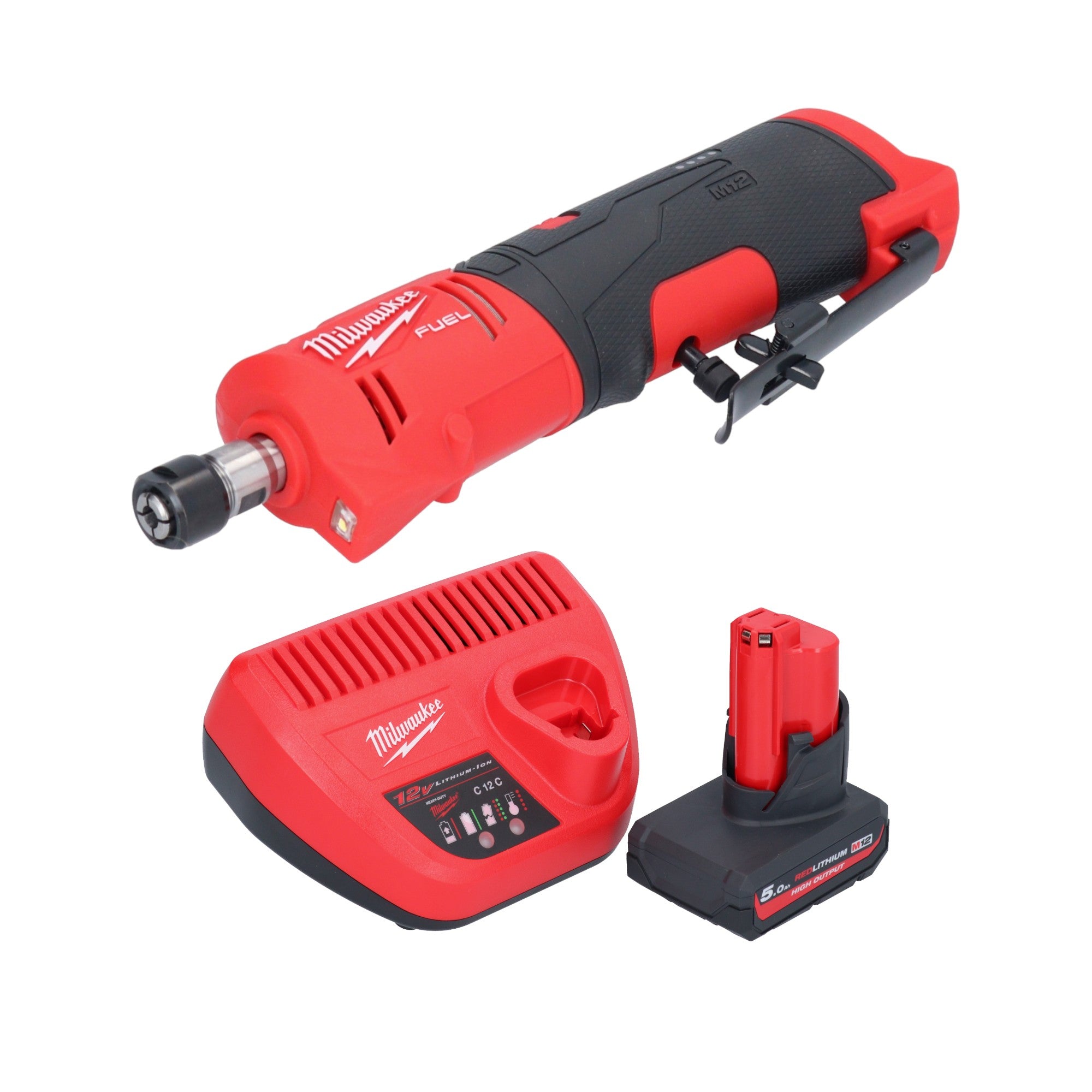 Milwaukee M12 FDGS 501 Akku Geradschleifer 12 V 6 8 mm Brushless 1x Akku 5 0 Ah Ladegeraet 0 - toolbrothers