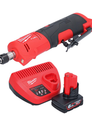 Milwaukee M12 FDGS-601 Akku Geradschleifer 12 V 6 / 8 mm Brushless + 1x Akku 6,0 Ah + Ladegerät