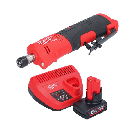 Milwaukee M12 FDGS-601 Akku Geradschleifer 12 V 6 / 8 mm Brushless + 1x Akku 6,0 Ah + Ladegerät