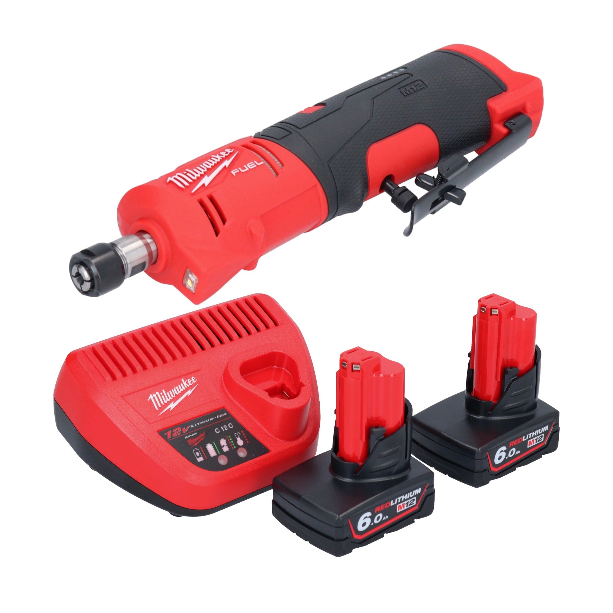 Milwaukee M12 FDGS 602 Akku Geradschleifer 12 V 6 8 mm Brushless 2x Akku 6 0 Ah Ladegeraet 0 - toolbrothers