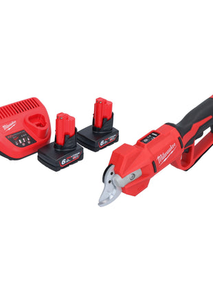 Sécateur à batterie Milwaukee M12 BLPRS-602 12 V 32 mm + 2x batteries 6,0 Ah + chargeur