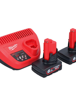 Sécateur à batterie Milwaukee M12 BLPRS-602 12 V 32 mm + 2x batteries 6,0 Ah + chargeur