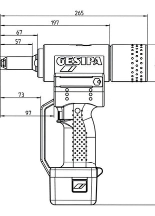 GESIPA Akkublindnietsetzgerät AccuBird® 7-teilig 10000 N ( 4000813080 )