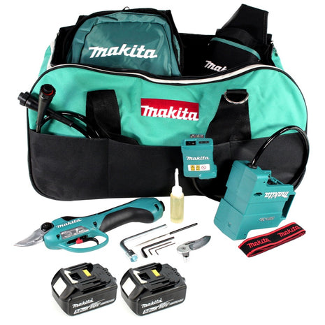 Makita DUP 361 T Akku Rebschere Astschere 36 V ( 2x 18 V ) + 2x Akku 5,0 Ah + Tasche - ohne Ladegerät - Toolbrothers