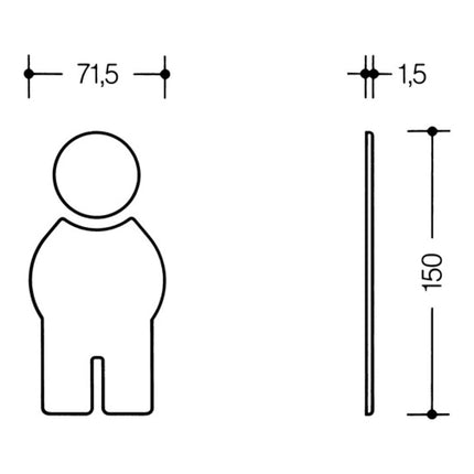 HEWI Symbol Mann 710XA.150.1 Edelstahl Farb-Nr. XA ( 3000206438 )