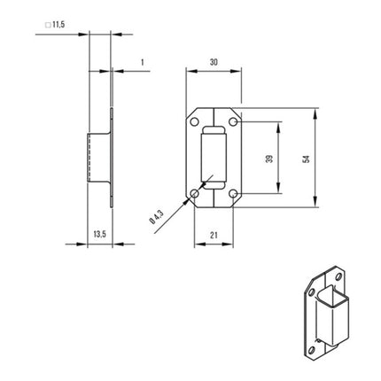 DENI Stangenschlaufe passend für Treibriegelstange 10 mm ( 3000255672 )