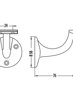 HERMETA Handlaufträger 3507 Aluminium silberfarbig eloxiert ( 3000283336 )