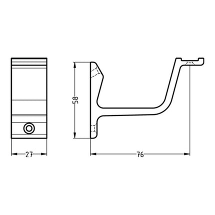 HERMETA Handlaufträger 3550 Aluminium silberfarbig eloxiert ( 3000283340 )