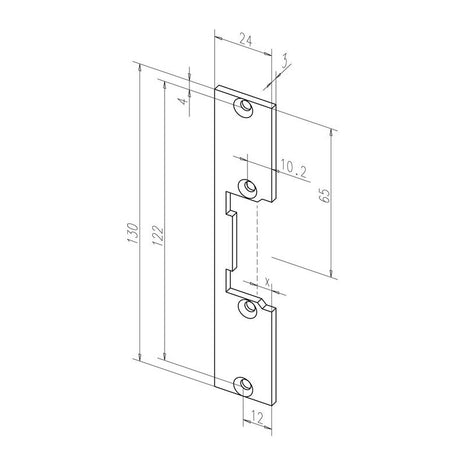 Frontale piatto ASSA ABLOY 096 in acciaio inox con bordo opaco ( 3324034004 )