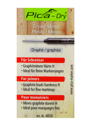 Pica DRY Ersatzminen Graphit Härte H 10 tlg. ( 4050 ) - Toolbrothers