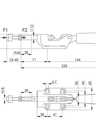 Collier de serrage pour tige de poussée AMF n° 6845 taille 3 (4000604385)