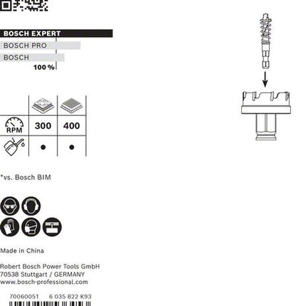 BOSCH Lochsäge Expert Sheet Metal Sägen-Ø 40 mm Schnitttiefe 5 mm ( 4000800274 )