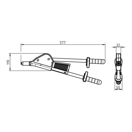 GESIPA Hebelblindnietsetzgerät HN 2 Länge 570 mm ( 4000813062 )