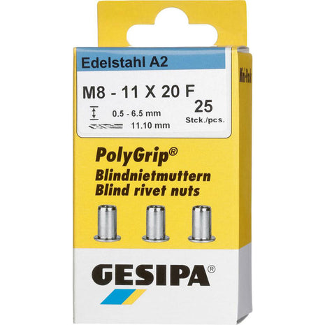 GESIPA Blindnietmutter PolyGrip® Nietschaft d x l 11 x 20 mm M8 ( 4000813831 )