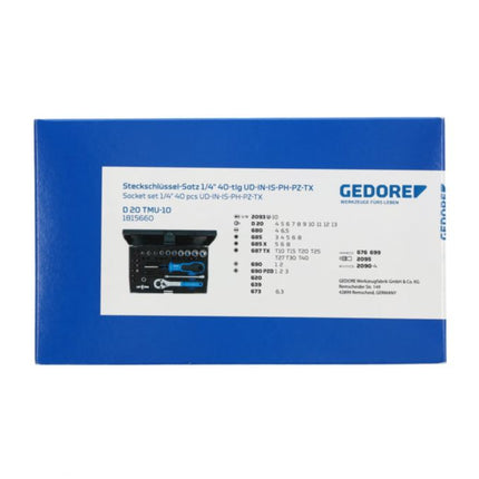 GEDORE Steckschlüsselsatz D 20 TMU-10 40-teilig 1/4 ″ ( 4000820559 )