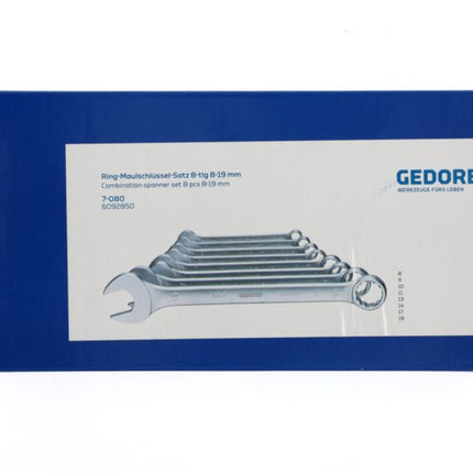 GEDORE Ringmaulschlüsselsatz 7-080 8-teilig Schlüsselweite 8-19 mm ( 4000823621 )